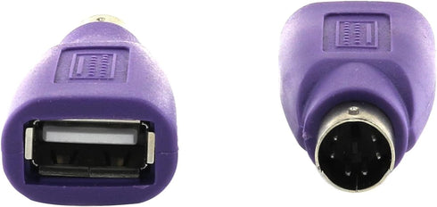 USB to PS2 Adapter 2PCS Purple USB Female to PS/2 Male Converter Adapter for Mouse and Keyboard...